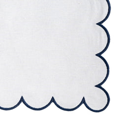Navy Scalloped Edge Napkins LongWave