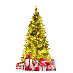 Pre-Lit Artificial Half National Christmas Tree with 8 Flash Modes