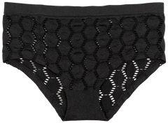 Peek-A-Boo Jacquard Seamless Boyshort in Black or Peach