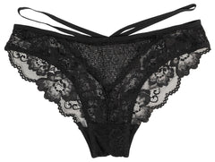 Strappy Floral Lace and Mesh Cheeky
