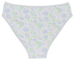 Printed Cotton High Waist Bikini with Picot Trim