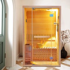 Thermora Premium 2-Person 3KW Hemlock Wood Sauna With LED Wall Light (SAK28471)