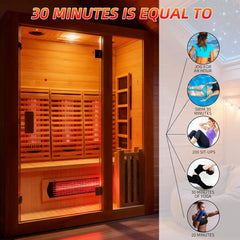 Rövia Luma 2-Person Indoor Hybrid Sauna Room With Infrared And 3.5KW Steam Heaters (SAK83750)