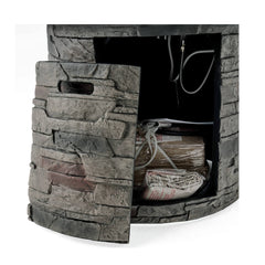 Alora 32-Inch Transitional Outdoor Concrete Round Propane Fire Pit Table, Gray (SAK48268)