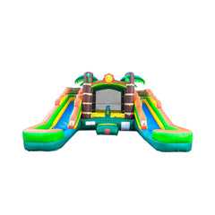 16FT Tropical Bounce House Combo With Double Water Slides (SAK92508)