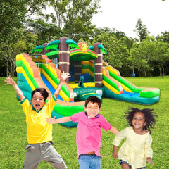 16FT Tropical Bounce House Combo With Double Water Slides (SAK92508)