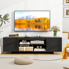 TV Stand with Power Outlet and 2 Cable Holes for 65 Inch TVs