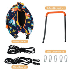 Convertible Swing and Trampoline Set with Upholstered Handrail