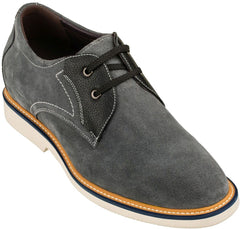 CALTO Business Casual Grey Leather Shoes 2.8 Inch - Y42023