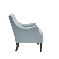 Upholstered Accent Chair with Button Tufted Back and Removable Seat Cushion