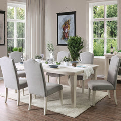 Upholstered Dining Chair with Nailhead Trim and Camel Back - Set of 2