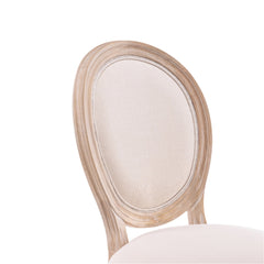 Upholstered Dining Chair with Oval Back and Solid Wood Frame Set of 2