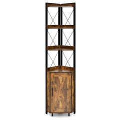 2-Piece Bathroom Storage Bundle: Over-the-Toilet Cabinet + Tall Corner Shelf