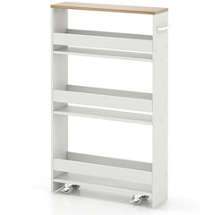 3-Piece Kitchen Furniture Set: Kitchen Island + 2 Bar Stools + Narrow Storage Cart