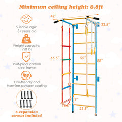 5-in-1 Swedish Ladder with Folding Baby Play Mat for Solid Wall