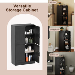 Bathroom Cabinet 43.5 inch Storage Cabinet with Doors and Adjustable Shelves