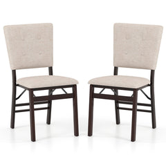 Foldable Dining Chair Set of 2 Armless Kitchen Chair with Padded Seat and Tilt Backrest