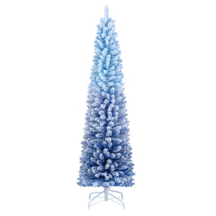 6/7 Feet Snow-flocked Artificial Christmas Tree with 220/290 Warm White LED Lights