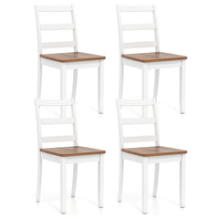 Set of 4 Wood Dining Chairs with Solid Rubber Wood Legs