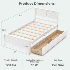 4-Piece Bedroom Furniture Set with Twin Size Bed Frame Entryway Bench Vanity Desk and Jewelry Armoire