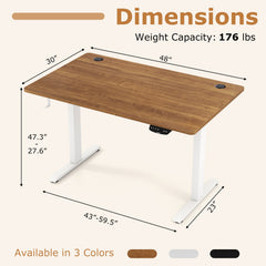 Electric Standing Desk Height Adjustable with 3 Memory Heights Walnut