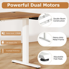 Electric Standing Desk Height Adjustable with 3 Memory Heights Walnut