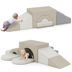7-Piece Soft Foam Toddler Climbing Blocks Set PU Leather for 1+ Year Old