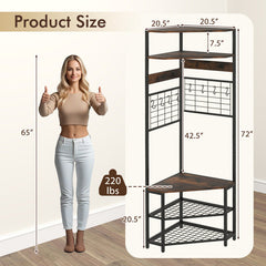 Entryway Set with 44 Inch Console Table 5-Tier Corner Hall Tree and Waiting Room Bench