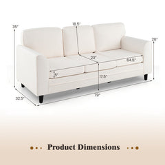 3-Piece Space-Saving Living Room with Teddy Sofa Display Bookshelf & Foldable Murphy Bed