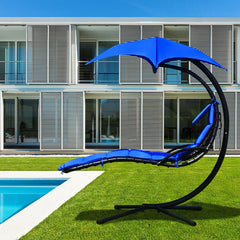 Hanging Stand Chaise Lounger Swing Chair with Pillow