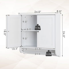 Wall Mounted Bathroom Storage Medicine Cabinet with Towel Bar
