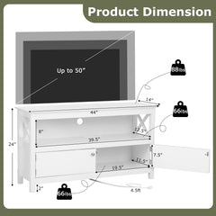 44 Inch Wooden Storage Cabinet TV Stand