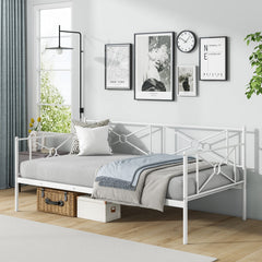 Metal Daybed Twin Bed Frame Stable Steel Slats Sofa Bed