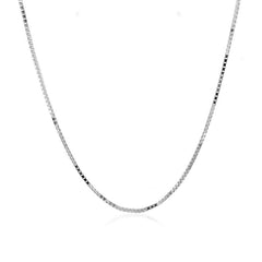 10k White Gold Classic Box Chain 1.0mm