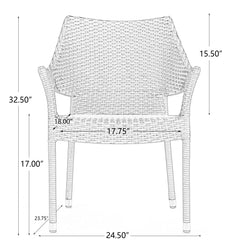 Mirage Grey PE Wicker Stacking Armchair, 4 Pieces