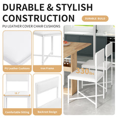 TOPMAX Modern Compact 63-inch 5-Piece Extendable Dining Table Set