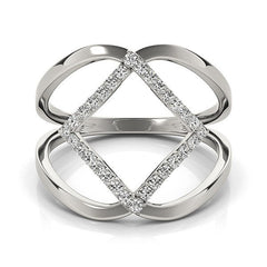 14k White Gold Interlaced Design Diamond Ring (1/5 cttw)