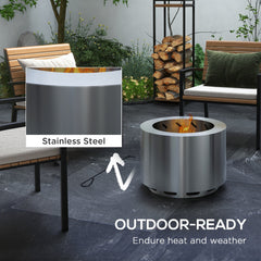 Smokeless Fire Pit 19' Portable Wood Burning Firepit with Poker