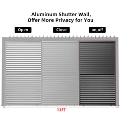 [04X07FT] Alora Premium Adjustable Aluminum Louvered Pergola With Side Wall Panel (SAK25458)