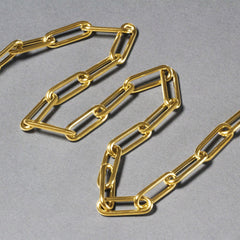 14k Yellow Gold Rounded Paperclip Chain Necklace