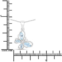 0.78 Carat Genuine Blue Topaz .925 Sterling Silver Pendant
