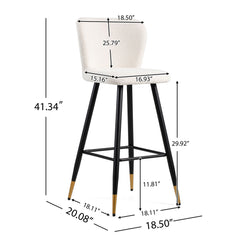 Modern Style Barstool with Tipped Ends - White