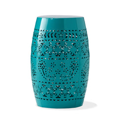 12' Outdoor Lace-Cut Side Table, Teal