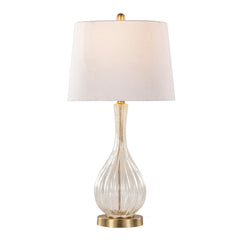 Jenny 27' Contemporary Glass Table Lamp in Clear Crackle Glass - Set of 2