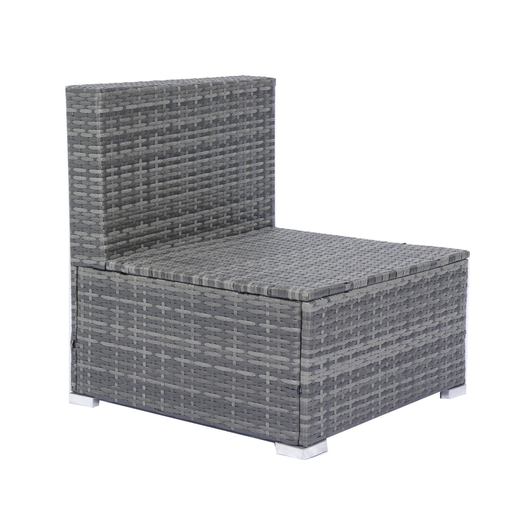 8 Piece Patio Sectional Wicker Rattan Outdoor Sofa Set with Storage Box