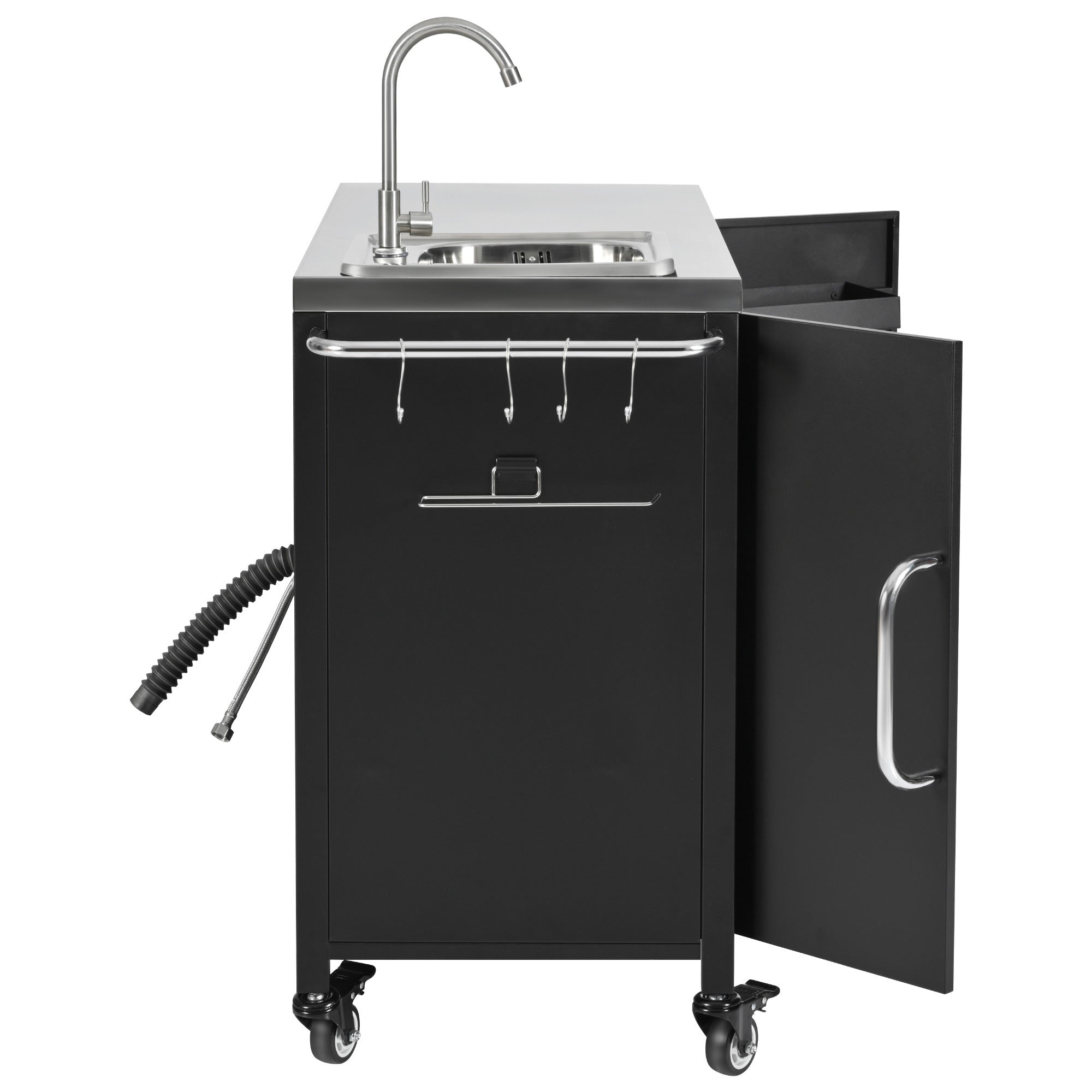 K&K 55.5' Outdoor Kitchen Island with 304 Stainless Steel Sink