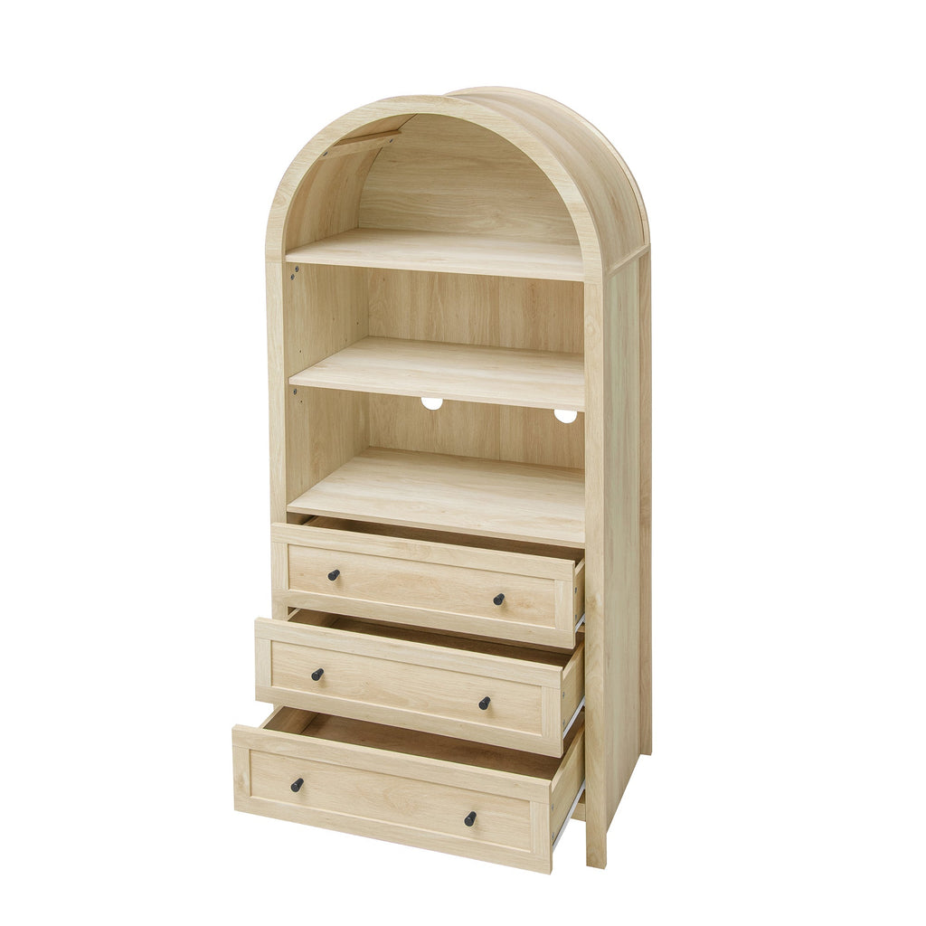 Arched Kitchen Pantry Modern Farmhouse Wood Kitchen Storage Cabinet