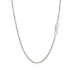 Sterling Silver Rhodium Plated Box Chain 1.3mm