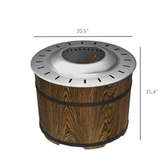 Smokeless Fire Pit with Fireproof Mat - 20.5' Barrel Style Portable Wood Burning Firepit
