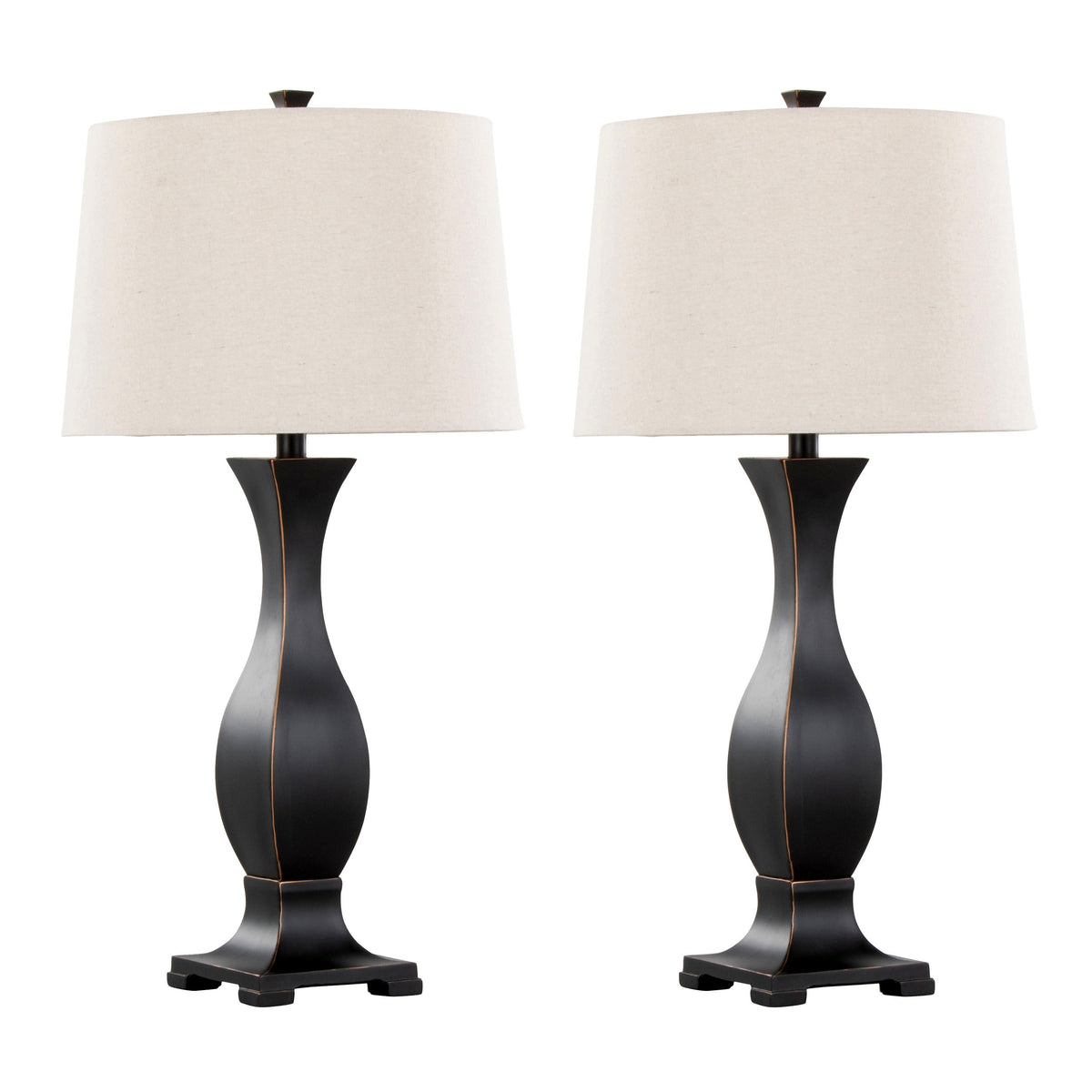 Riley 29" Contemporary Polyresin Table Lamp Set in Oil Rubbed Bronze